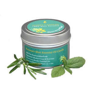 Rosemary Mint Essential Oil Tin Beeswax Candle