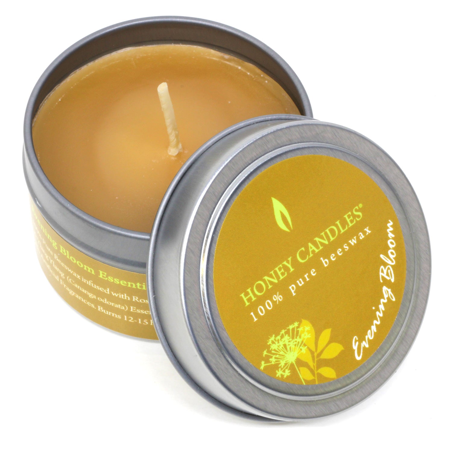 Evening Bloom Essential Oil Tin Beeswax Candle