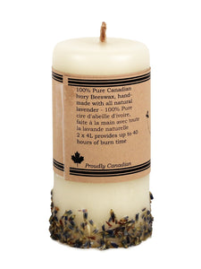 Lavender Beeswax Candle Back