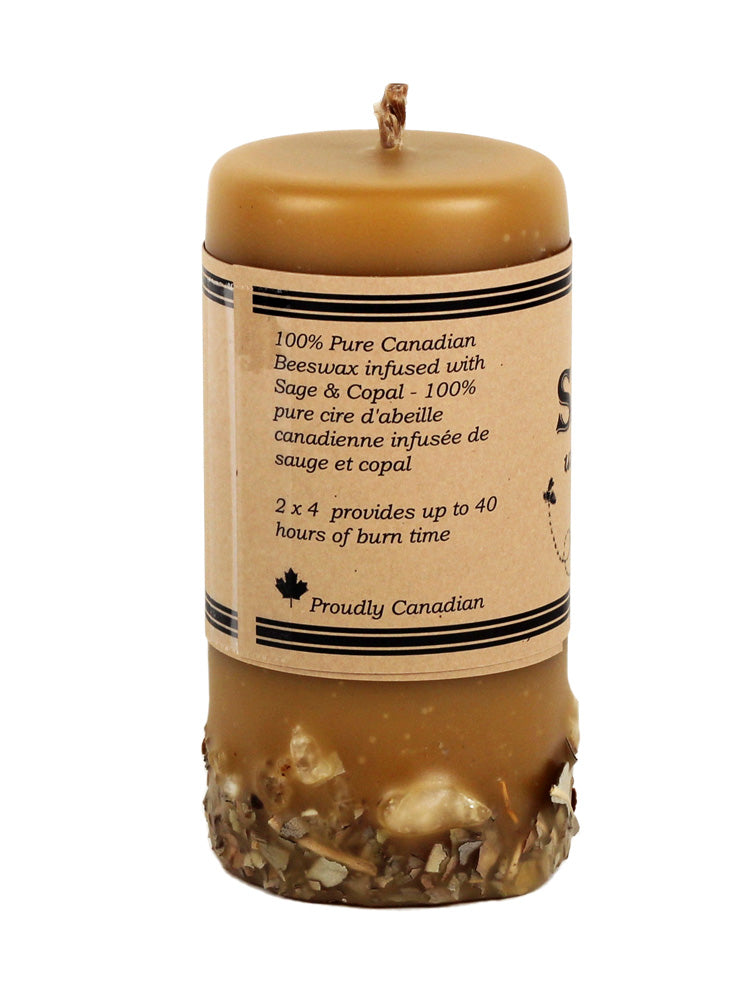 Sage & Copal Beeswax Candle Back